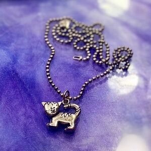 True y2k Vintage Lucy Ann Sterling Silver Cat Pendant Charm Women’s Necklace
